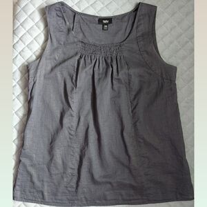 Mossimo Supply Co. Gray and Gold Shimmer Sleeveless Cotton Blouse